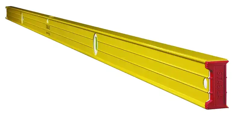 Stabila 37496 Spirit Level, 96 in L, 3-Vial, Non-Magnetic, Aluminum, Yellow Modern