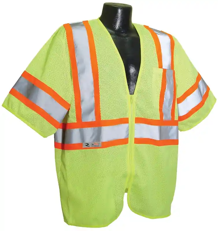 Express Delivery Radians SV22-3ZGM-2X Economical Safety Vest, 2XL, Polyester, Green/Silver, Zipper