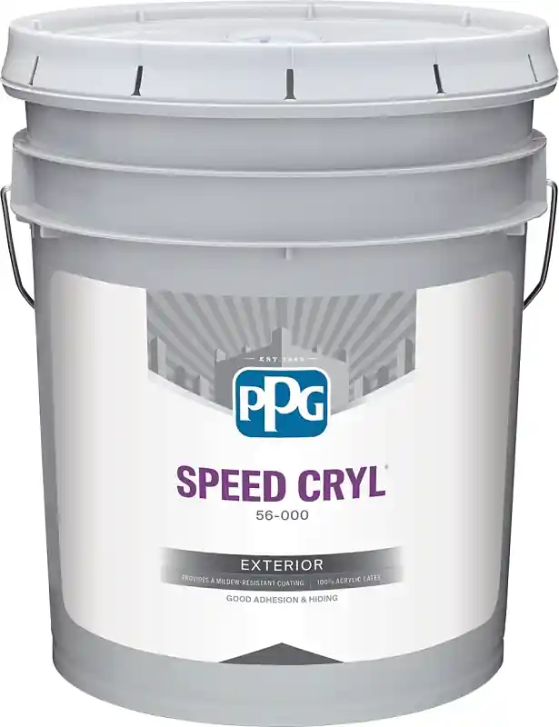 Fresh Stock PPG SPEED CRYL 56-510XI/05 Exterior Latex Paint, Semi-Gloss, White, 5 gal
