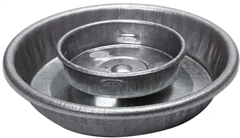 Cheap Little Giant 9826 Waterer Base, 5-1/2 in Dia, 1-1/4 in H, 1 qt Capacity, Galvanized Steel